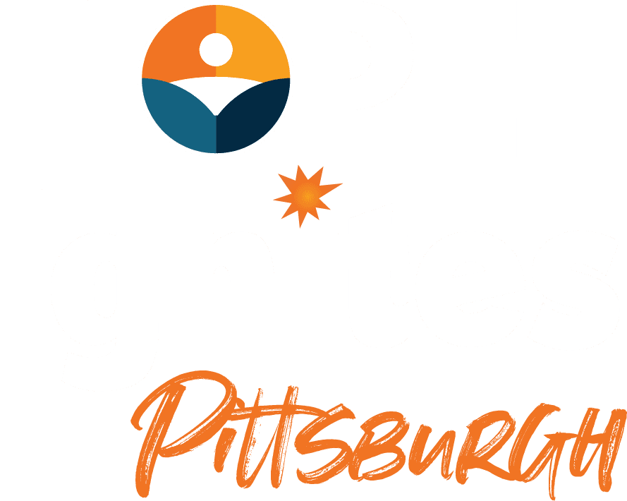 Hope Ignites Pittsburgh Stacked White Logo